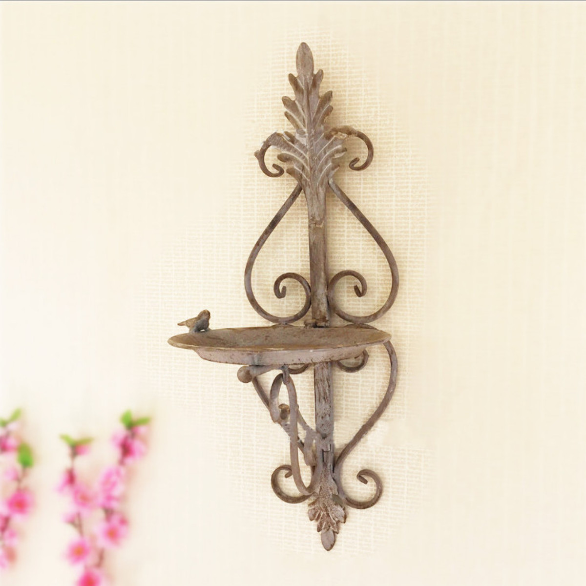 Vintage Iron Shelf Wall Mount Shabby Chic Sconce Flower Rack Display ... Vintage Iron Shelf Wall Mount Shabby Chic Sconce Flower Rack Display ...
