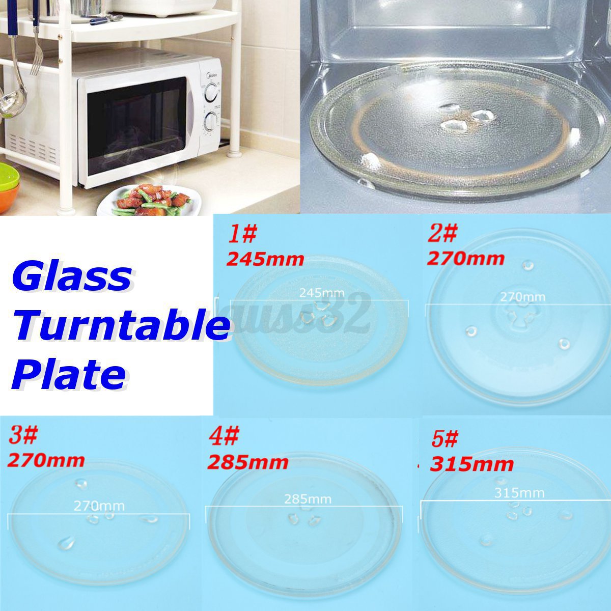 Universal Microwave Oven Gl Turntable Plate Platter Y Bottom Replacement Tray Gl Turntable Plate Platter