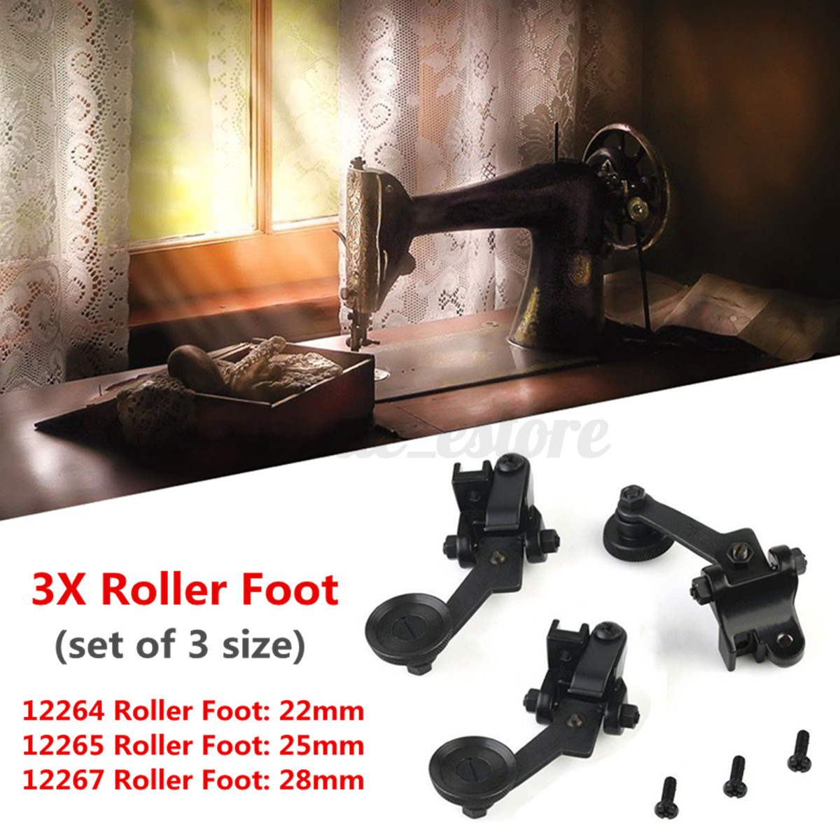 Large Leather /& Plastic Sewing Roller Foot #12267 For Sewing Machine