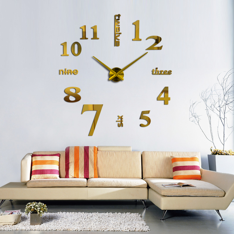 Modern Large 3d Diy Mirror Surface Art Wall Clock Sticker Home Modern Large 3d Diy Mirror Surface Art Wall