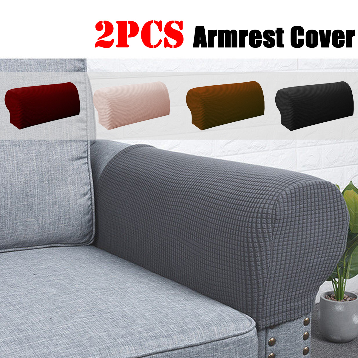 2Pcs//Set Modern Armrest Covers Chair Sofa Arm Protectors Stretch to Fit