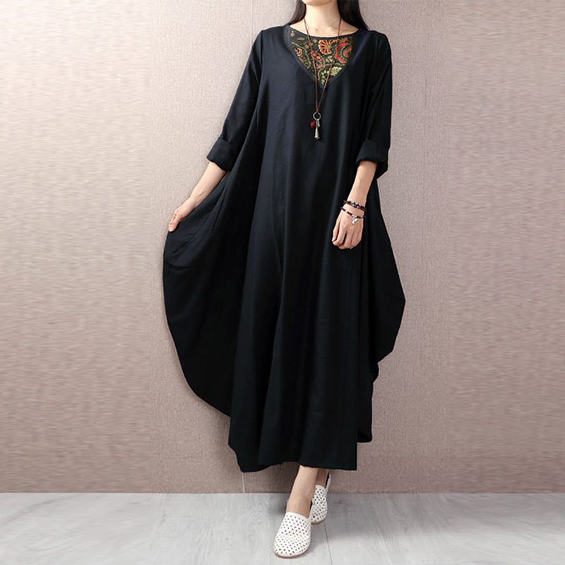 Women-039-s-Oversize-Kaftan-Floral-Print-Long-