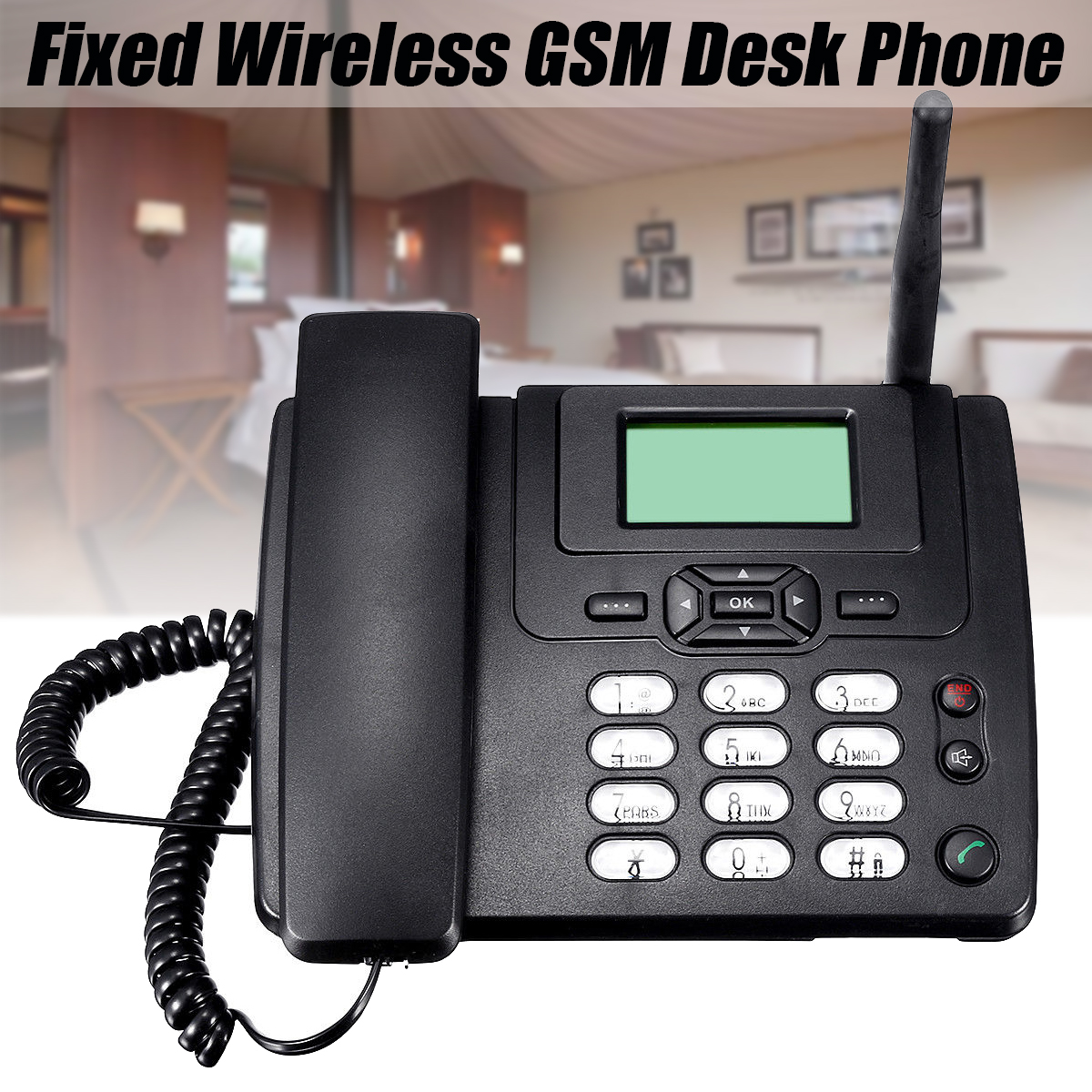 Fixed Wireless Gsm Desk Phone Sim Card Cell Home Office Desktop Detail Image