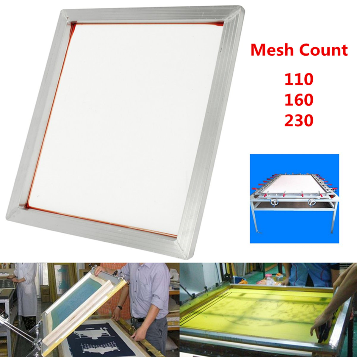 2 Pack Aluminum Silk Screen Printing Screens 25*35 CM Frame-160 White Mesh