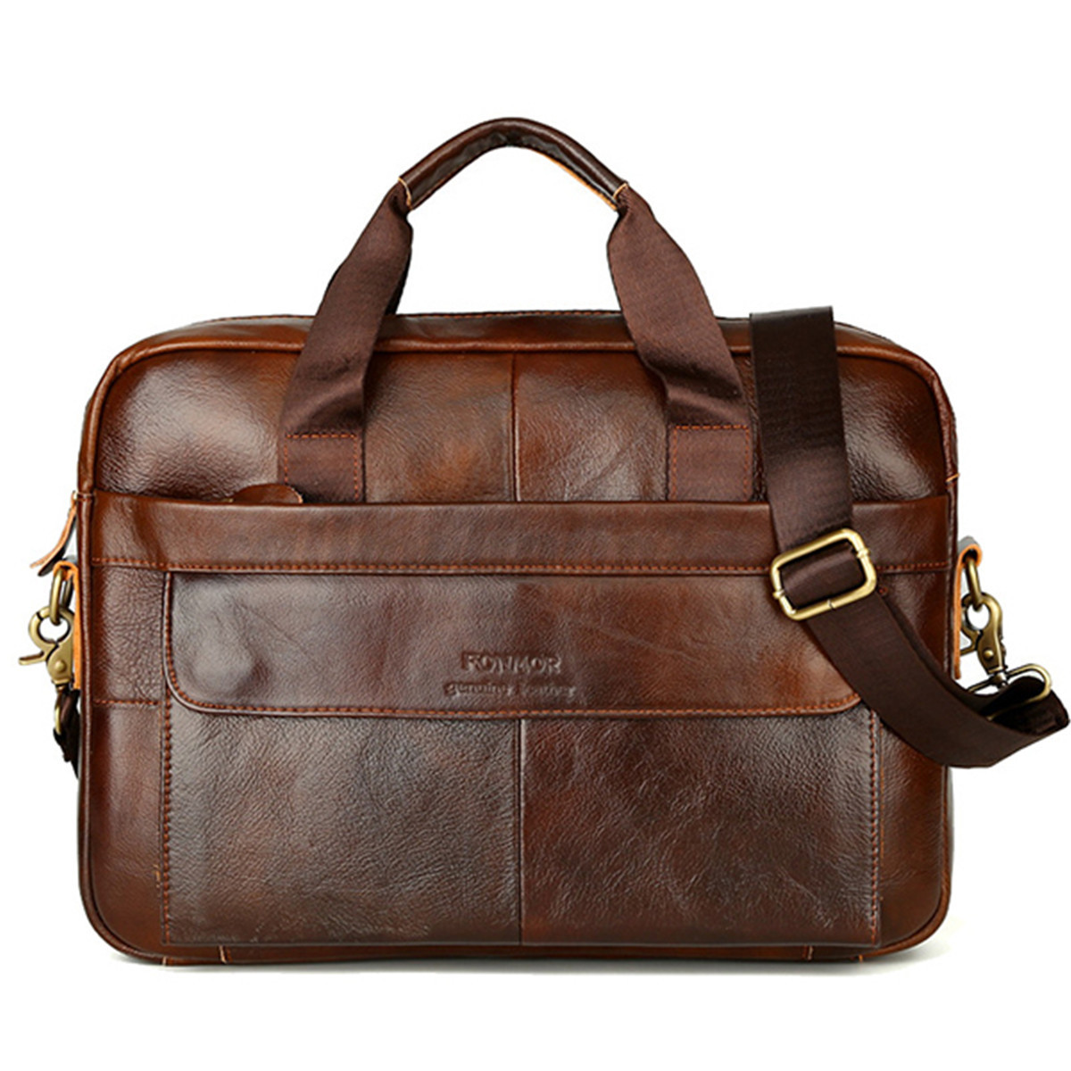 Men-Genuine-Oil-Leather-Handbag-Business-Briefcase-Messenger-