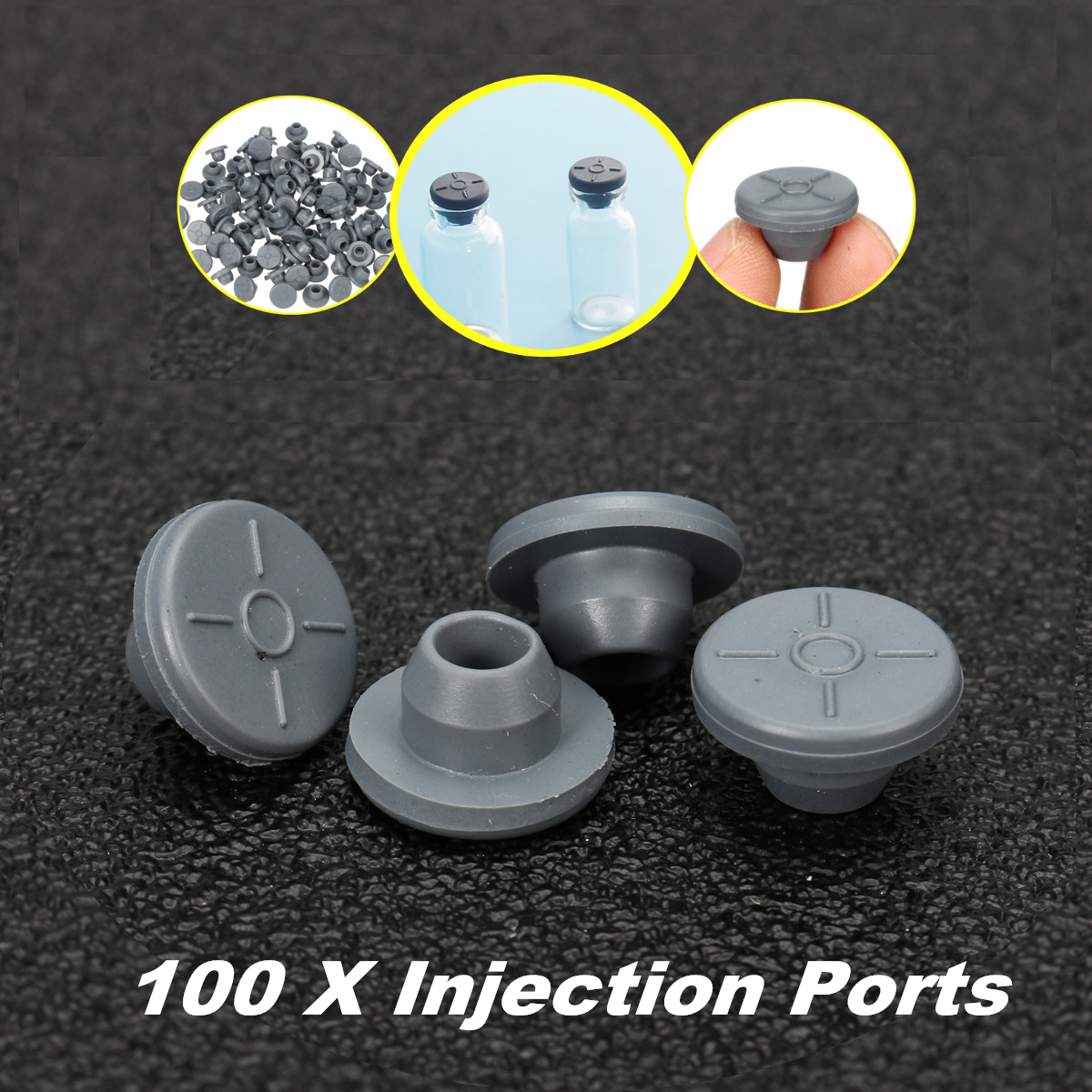100 Rubber Stoppers Self Healing Injection Ports Mushroom Spawn Jar Inoculation