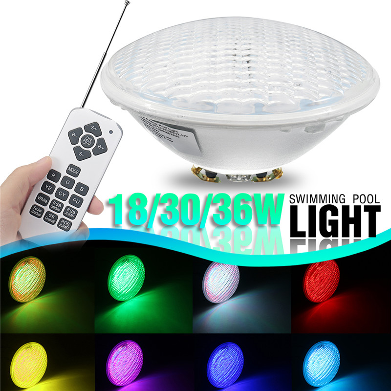 18//30//36W Par56 RGB Piscine Lampe Ampoule Lumière Éclairage Jardin Décor