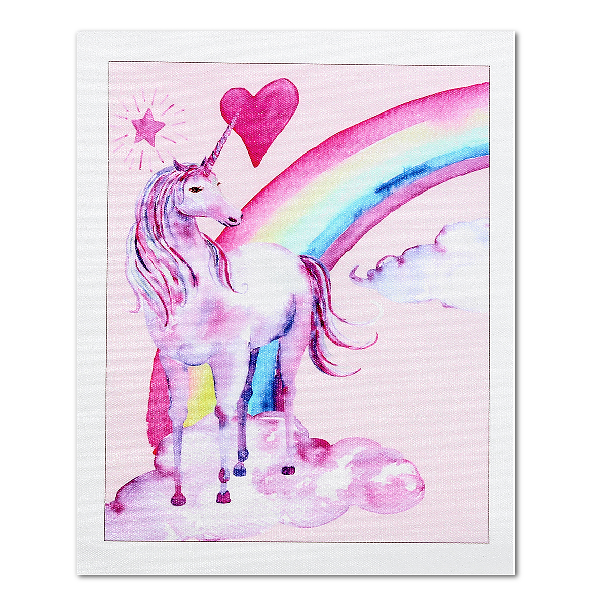 pink unicorn rainbow canvas poster art print kid children