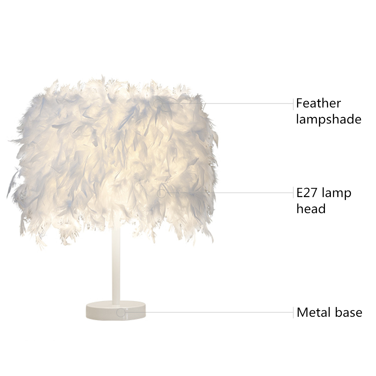 New Colorful Feather Shade Table Lamp Bedside Desk Night Light Home S Qiannipicture Com Pic Imgsgroup1 M00