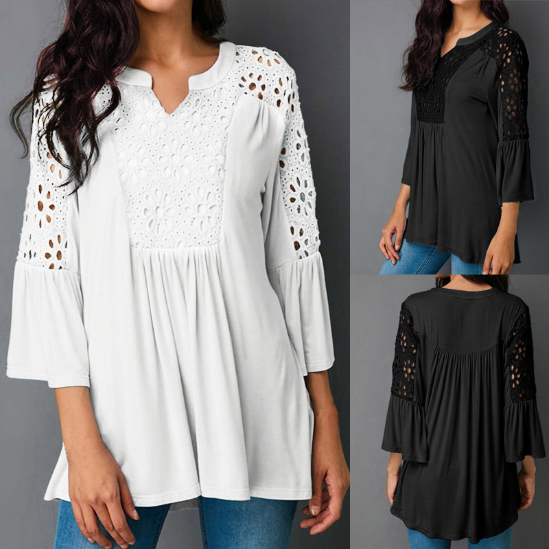 plus size lace peplum top