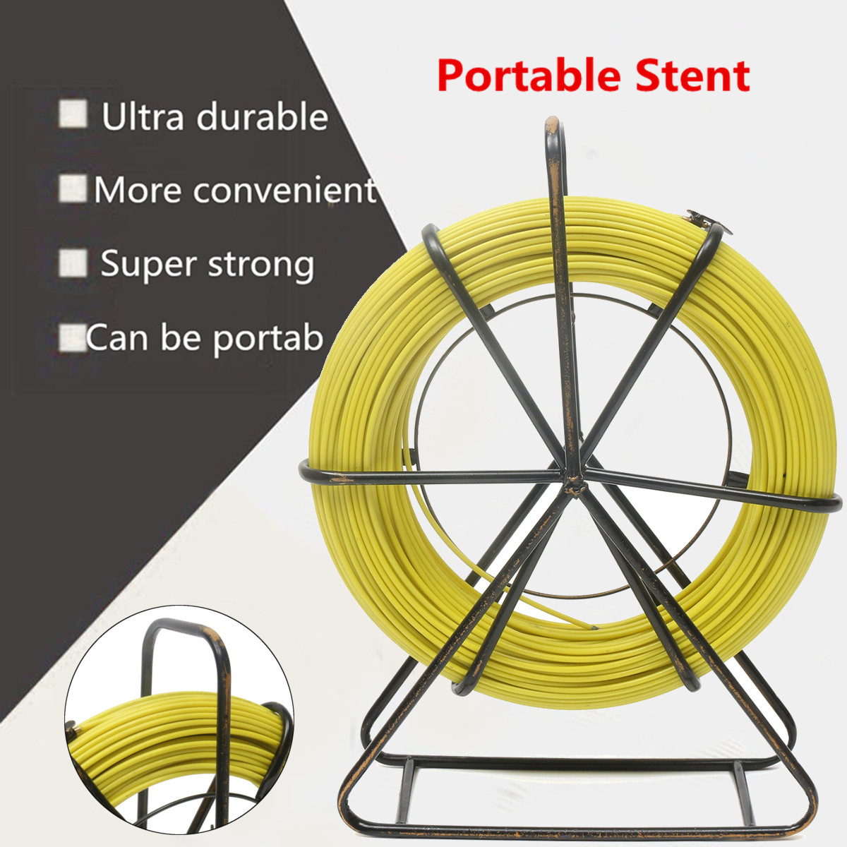 2Pcs Fish Tape Fiberglass Wire Cable Running Rod Duct Rodder Puller 【USA SHIP】