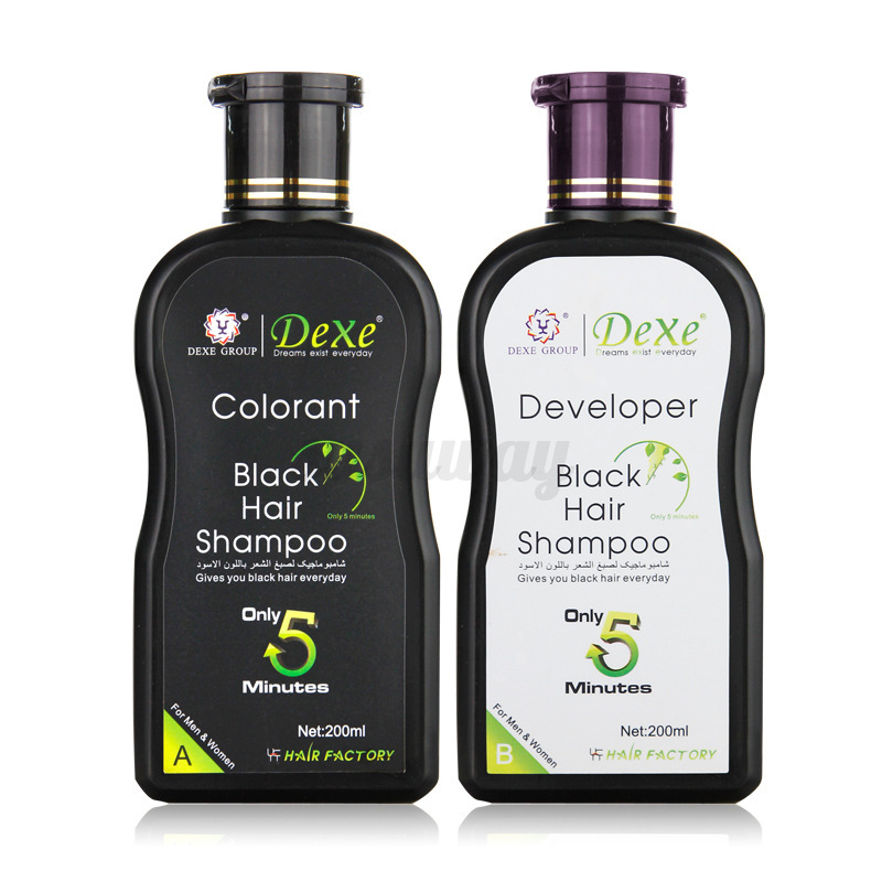 2 in 1 Dexe Black Hair Colorant Fast Dye Restore Hair ...