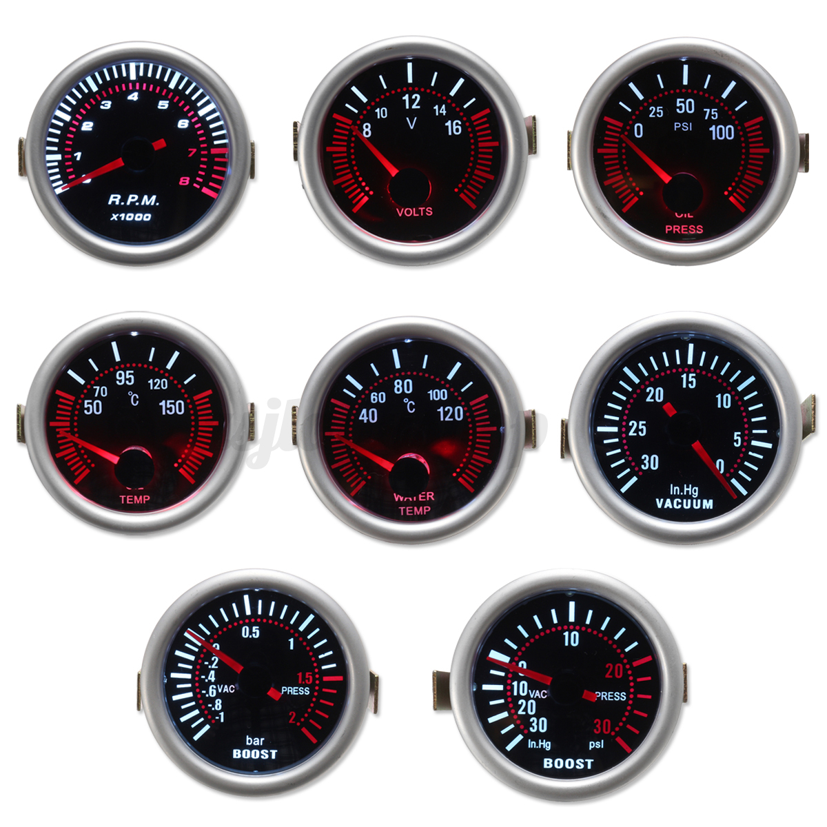 52mm car turbo boost psi water temp pressure tachometer volt vacuum ebay 52mm car turbo boost psi water temp pressure tachometer volt vacuum ebay