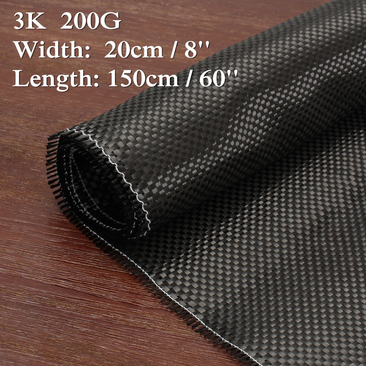 3K 200gsm 8/'/'x60/'/' 150cm L Real Plain Twill Weave Carbon Fiber Cloth Fabric A