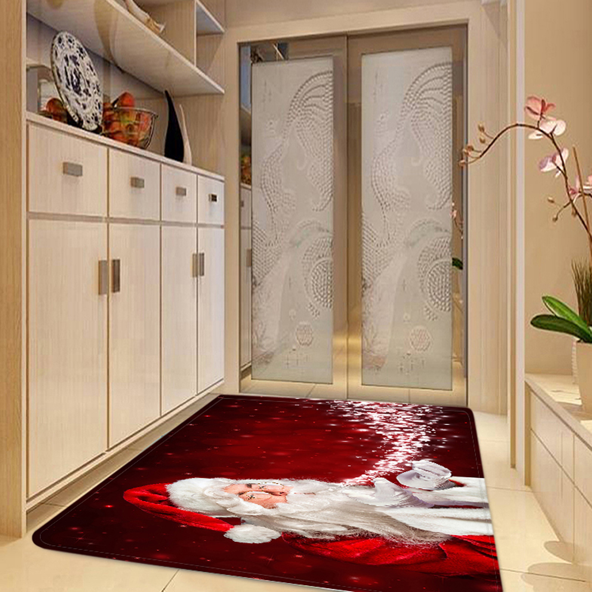 Christmas Santa Claus Home Kitchen Anti Slip Carpet Rug Door Mat