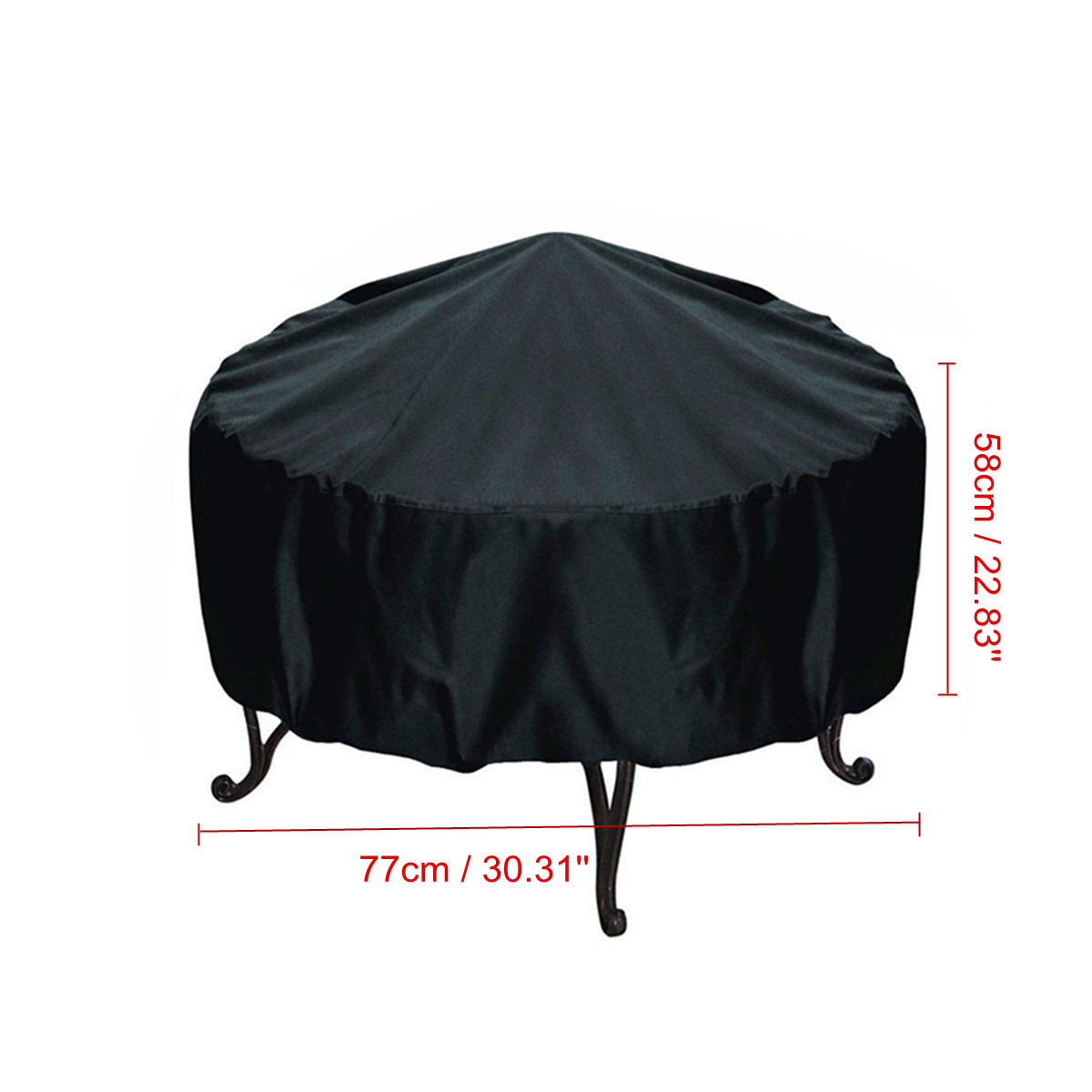 Multi Size Patio Round Fire Pit Cover Waterproof Dustproof Uv