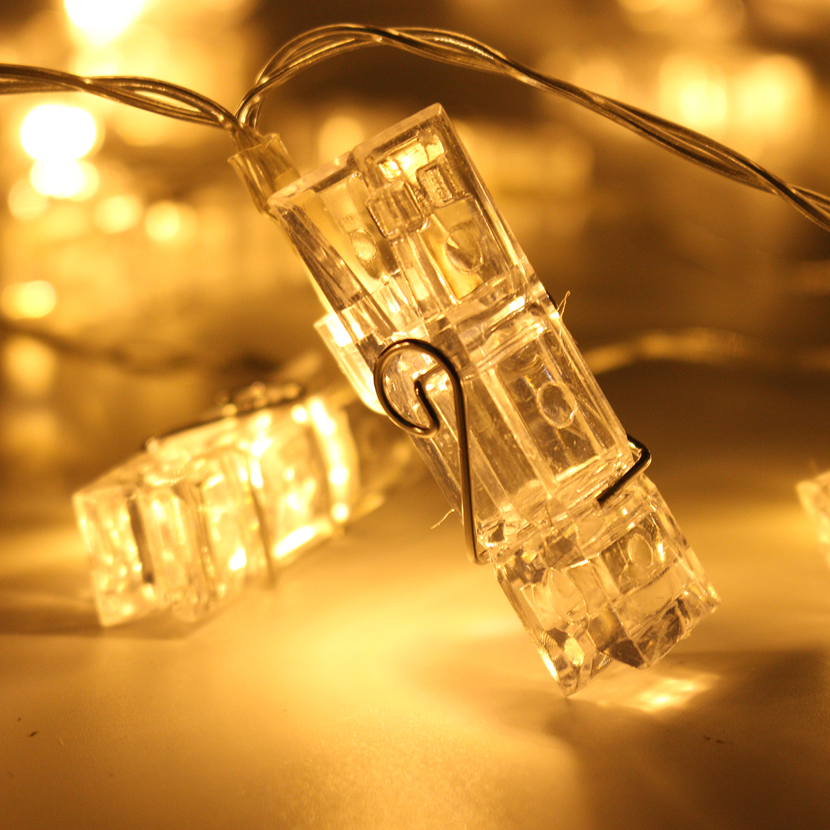 40 LED Hanging Picture Photo Peg Clip Fairy String Lights Wedding Window Decor eBay