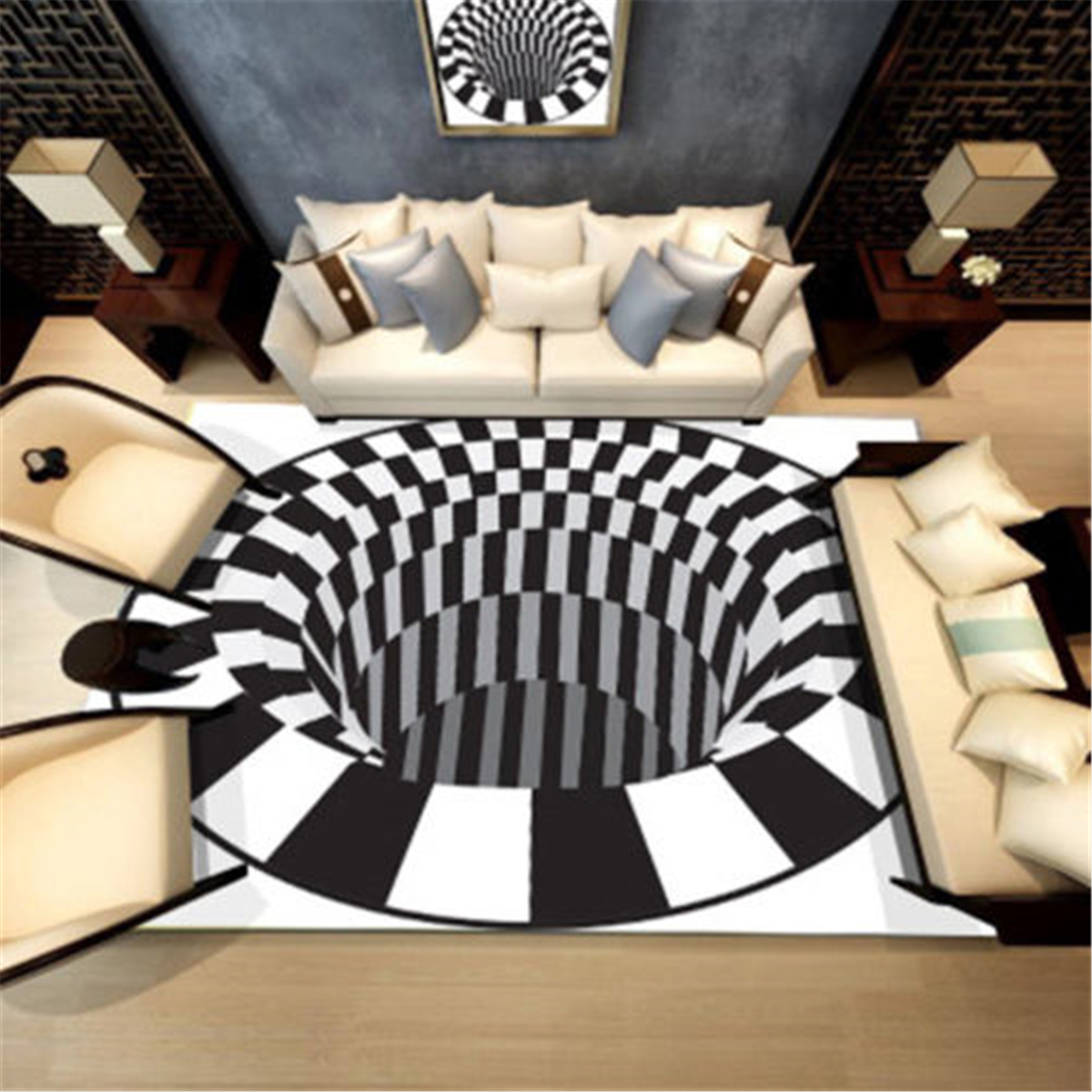 Room Optical Living Luxury Living Floor Bathroom Room Rug Slip