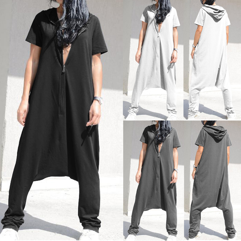 Damen Lang Overall Playsuit Romper Jumpsuits Hose Ärmellos Träger Hosenanzug