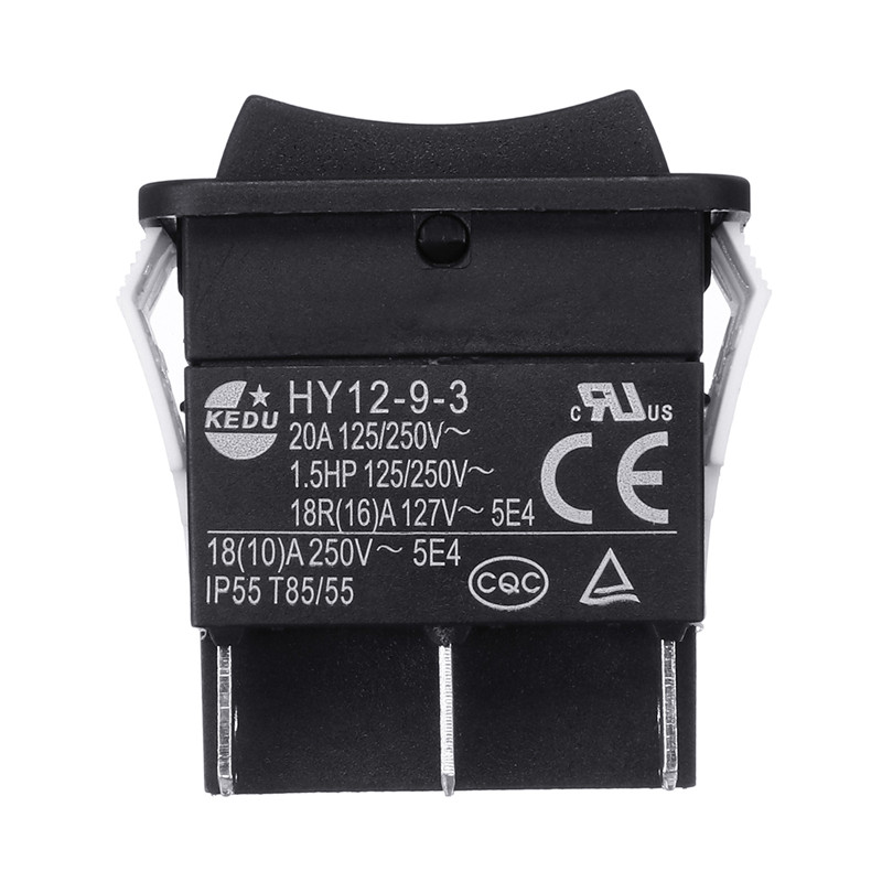 HY12-9-3 6Pins Industrial Electric Rocker Switch 125V Pushbutton DT