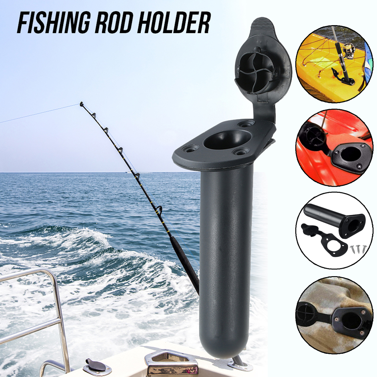 Flush Mount Fishing Boat Rod Holder Support Bracket Stand Flush Mount Fishing Boat Rod Holder Support Bracket Stand