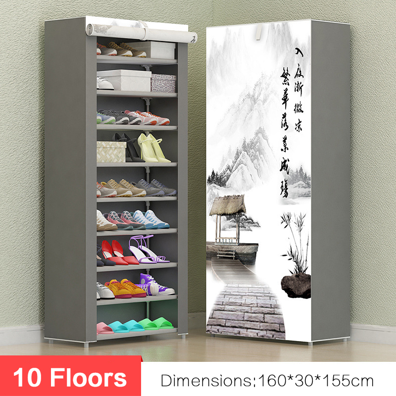 10 Floors Shoe Storage Rack Wall Shelf Closet Storage Box Stand
