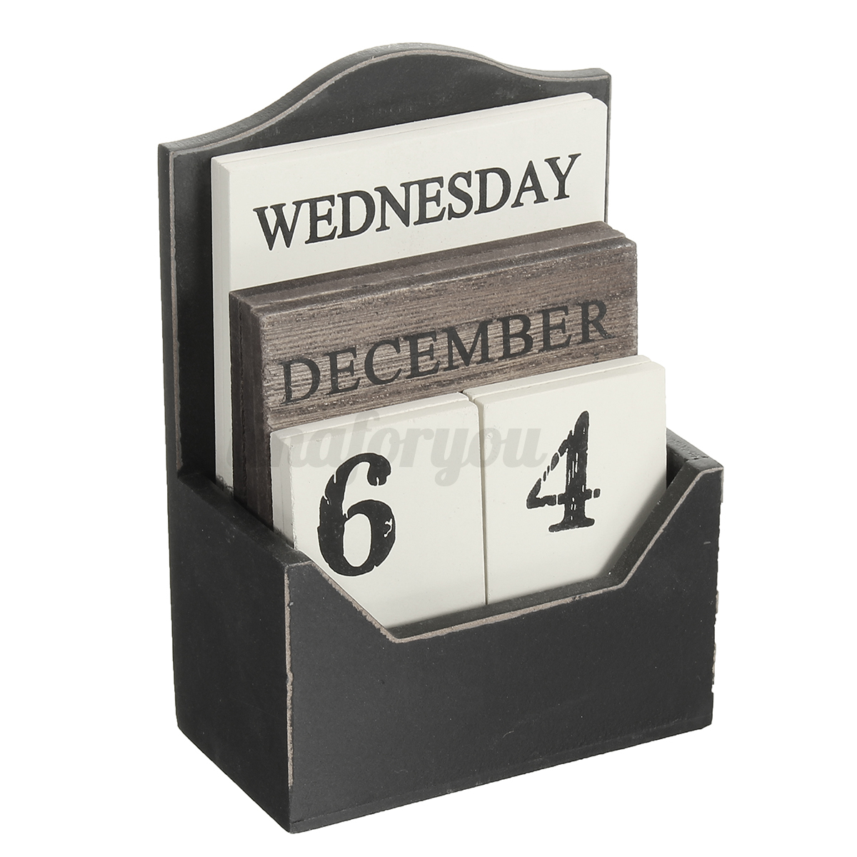 Rustic Vintage Wood Block Perpetual Calendar Wooden Office Home Desk Rustic Vintage Wood Block Perpetual Calendar Wooden Office
