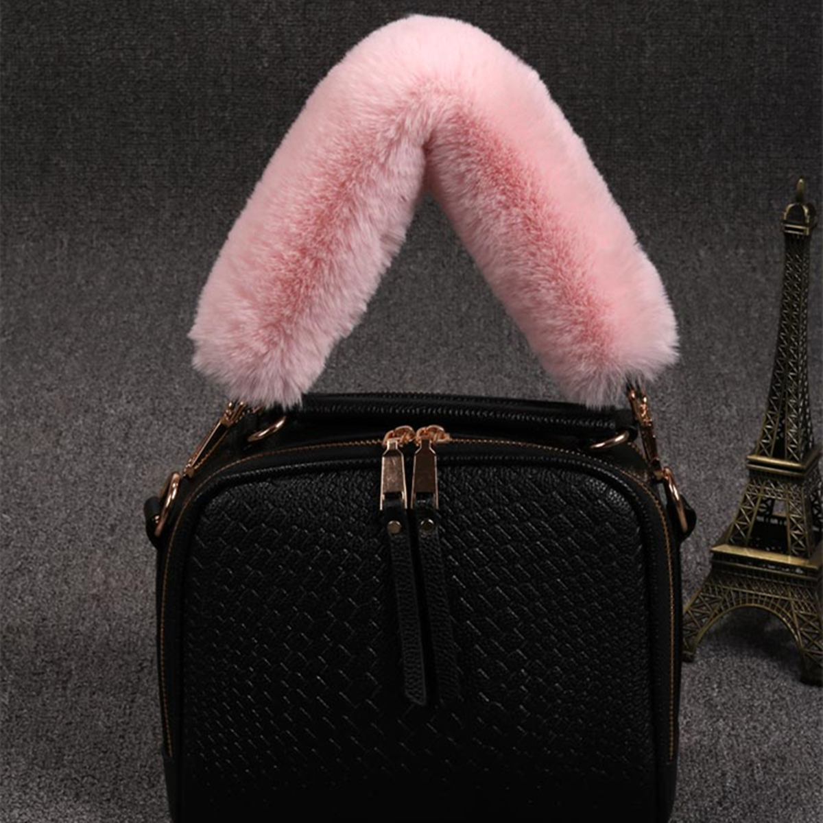 Women Las Fur Replacement Strap Short Shoulder Bag Belt Women Las Fur Replacement Strap Short Shoulder