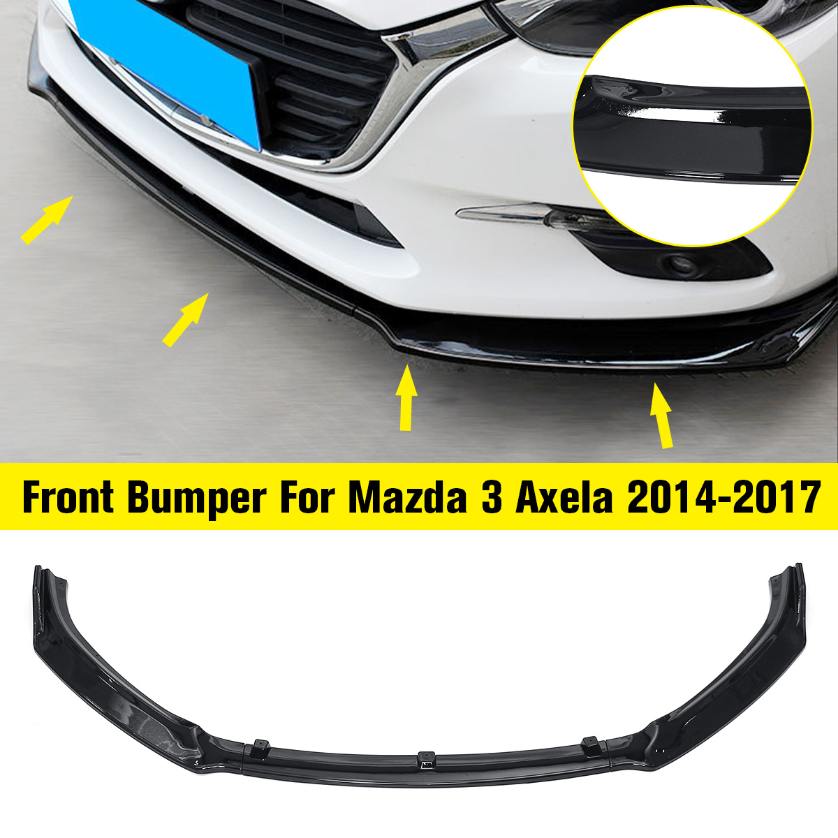 For Mazda 3 Axela 2014-16 Auto Part Black Front Bumper Lower Grille Cover Bodyki