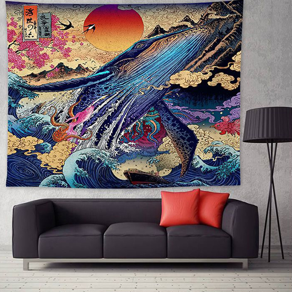 ocean wave tapestry