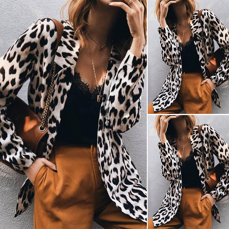 leopard print blazer size 20