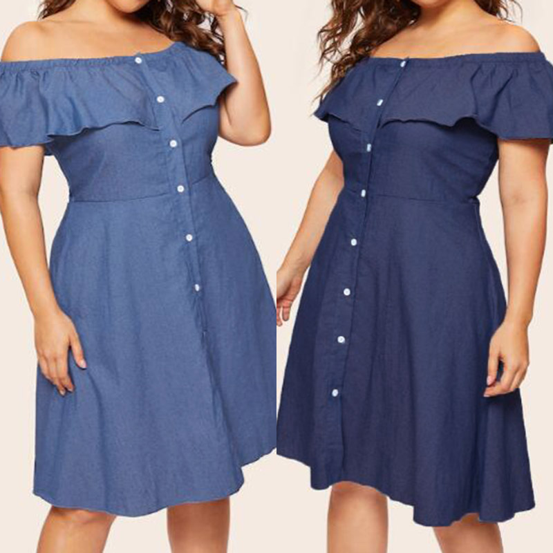 knee length denim dress uk