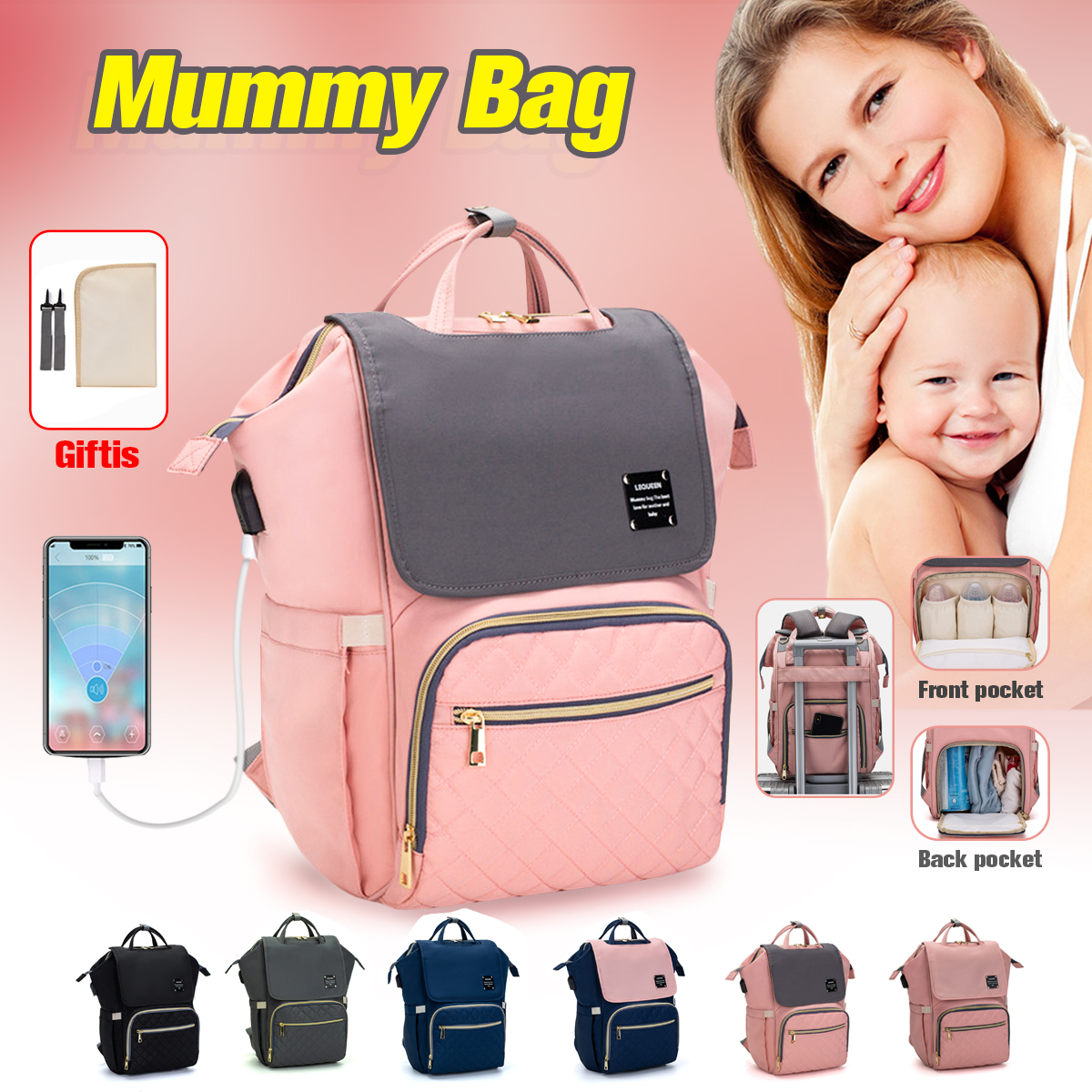 nappy bag with usb charger