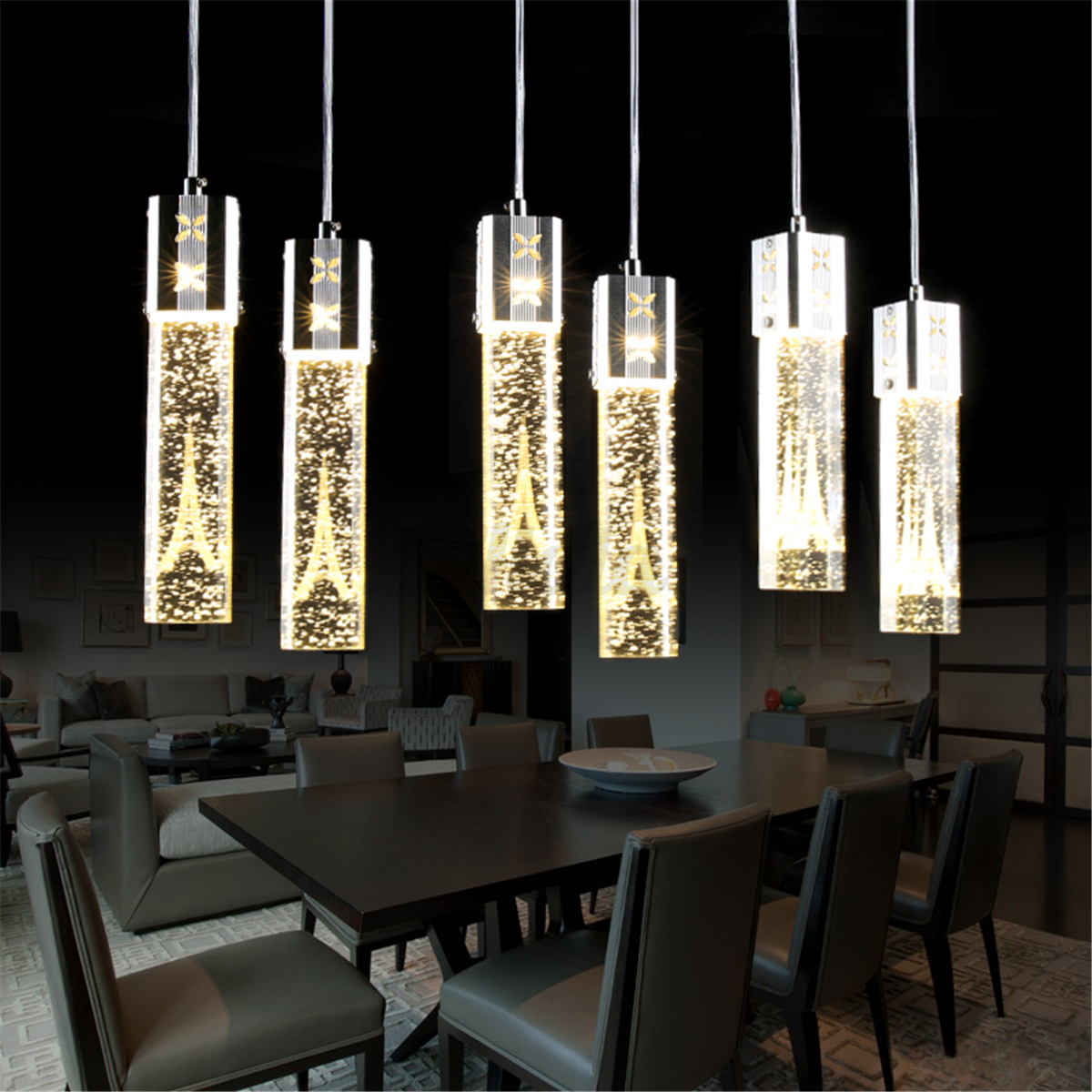 Tower Led Crystal Ceiling Light Bubble Bar Pendant Lamp Lighting Tower Led Crystal Ceiling Light Bubble Bar Pendant