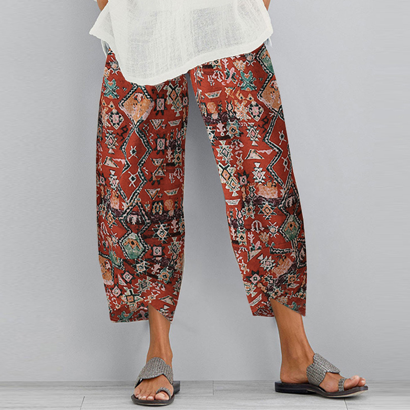 ladies capri pants with elastic waist