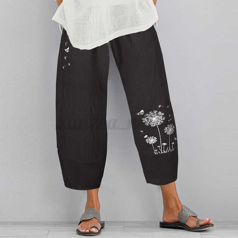 floral cuffed trousers