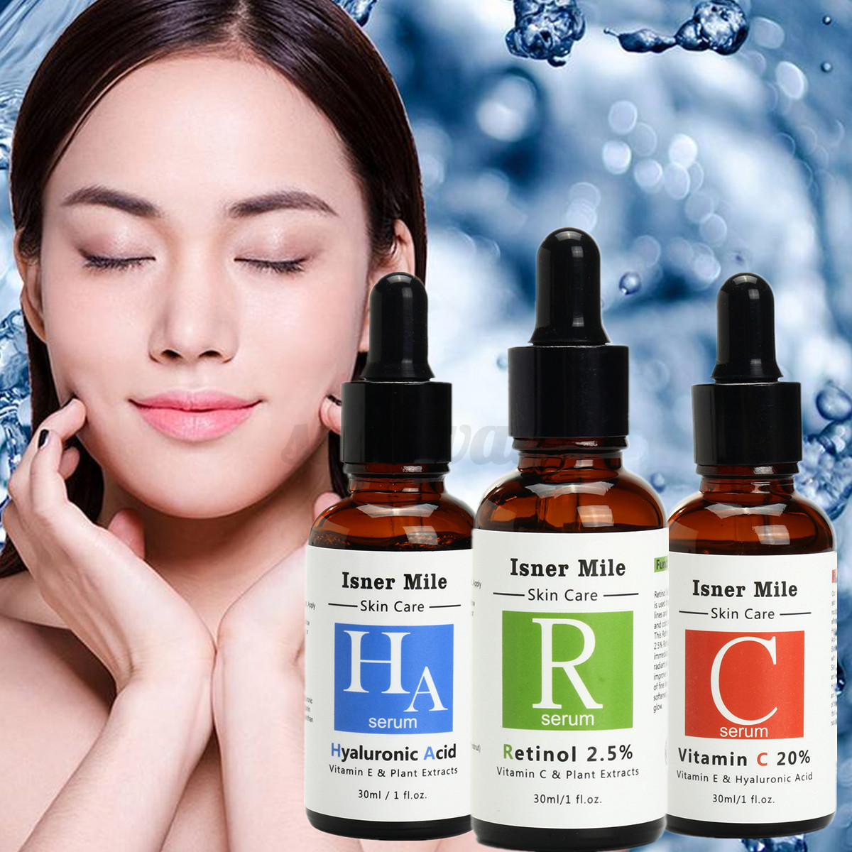 3 Types Sérum Acide Hyaluronique / Vitamine C / Rétinol 3 Types Sérum Acide Hyaluronique / Vitamine C / Rétinol
