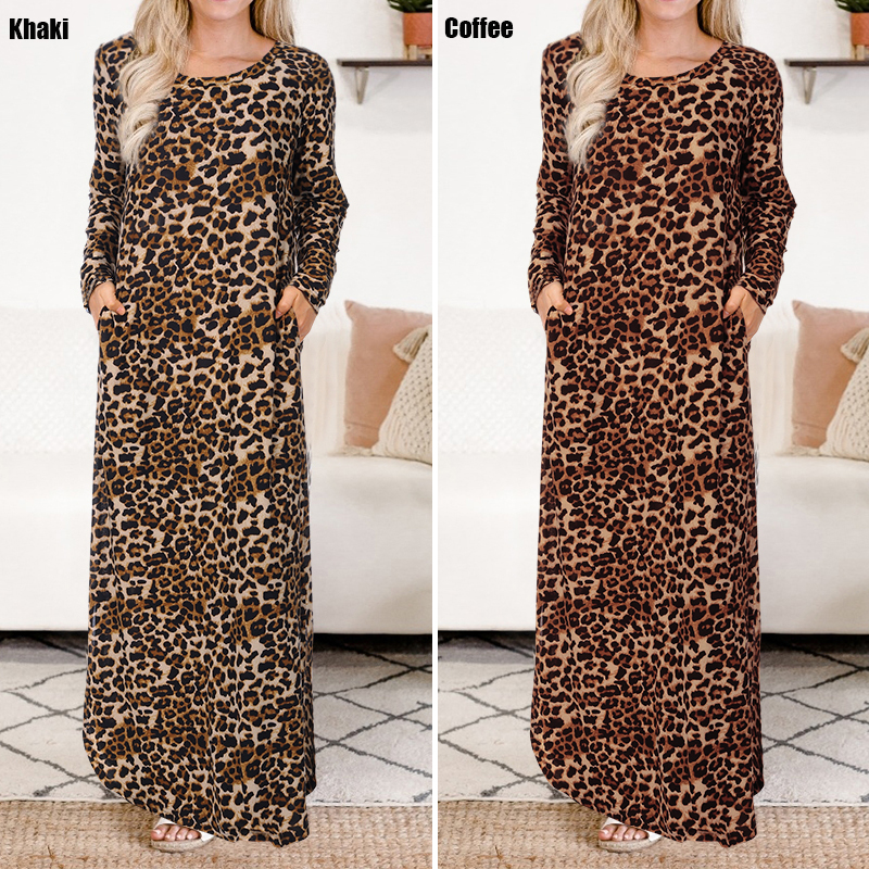 plus size leopard maxi dresses