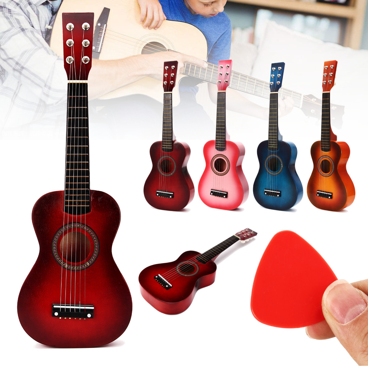 Kids Toy Guitar Children Acoustic Prop Musical String Practice Great Gift