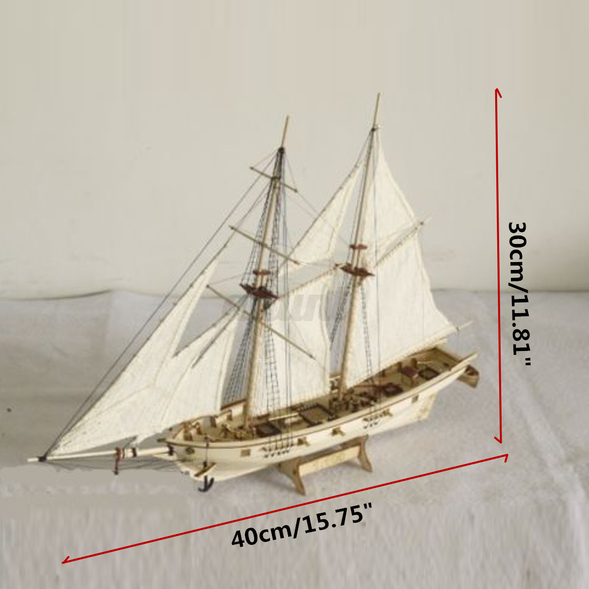 1:100 Scale Wooden Sailboat Ship Kits Home Decor Model 