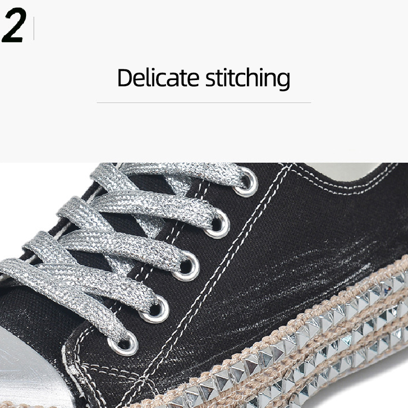 YXB Womens Rivet Shoes Rhinestone Sequined Platform Shoes Lazy Shoes Low-Top Casual Shoes Loafers /& Slip-Ons Black,Black,39