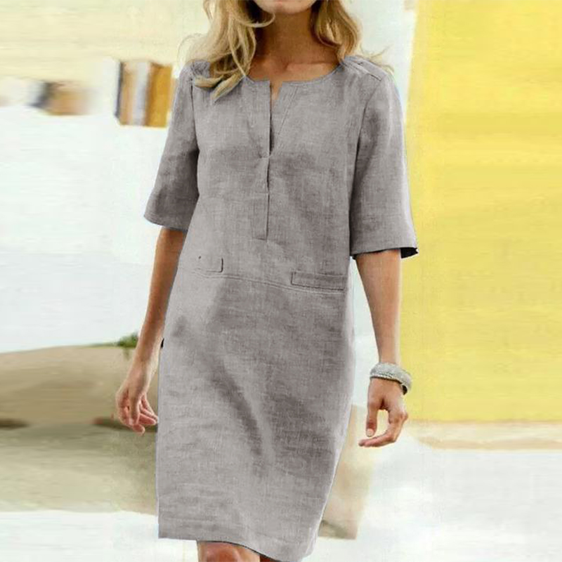 womens summer midi dresses with sleeves