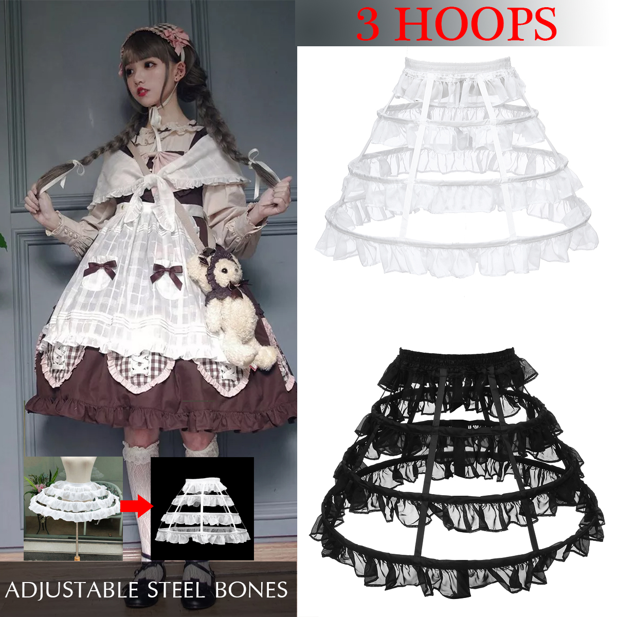 Kleidung Accessoires Braut Accessoires Petticoat Unterrock Unterkleid Reifrock Brautkleid Krinoline Toilettenhilfe