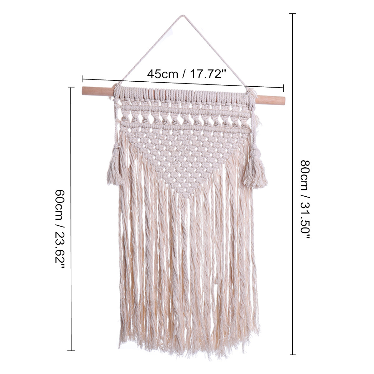 2x Handmade Macrame Wall Hanging Tapestry Cotton Bohemian Room Art