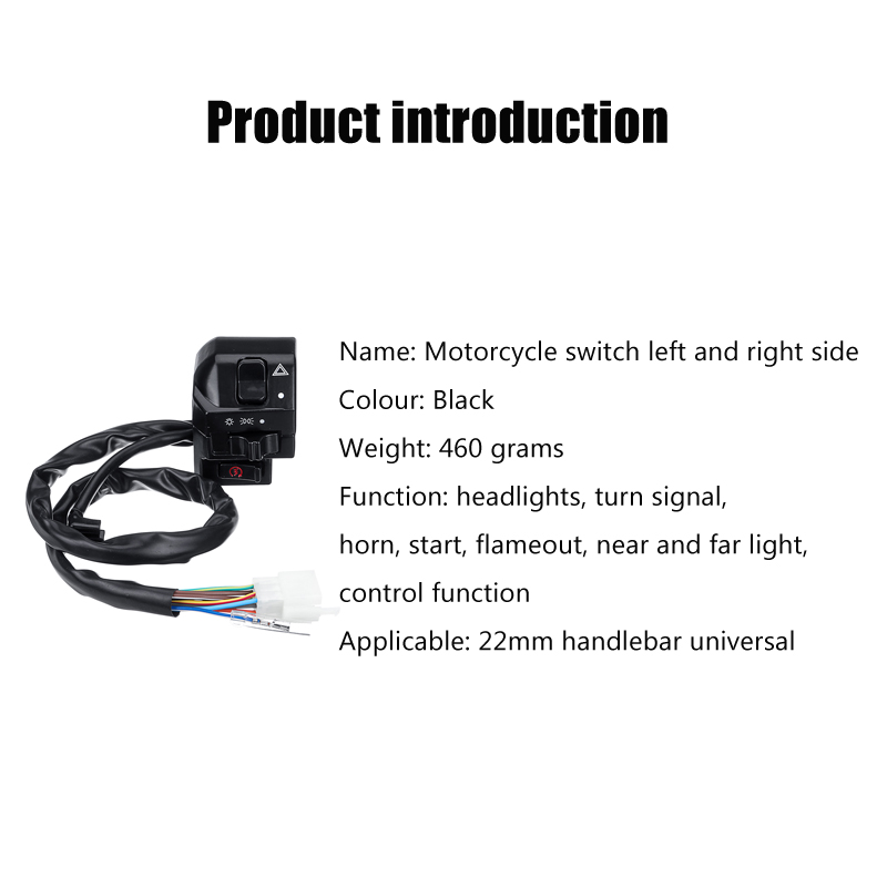 2Pcs Headlight Motorcycle Light Switch 22mm 7/8'' Handlebar Ignition