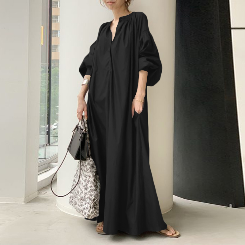 Womens Summer Puff Sleeve Leopard Printed Sundress Evening Party Long Maxi Dress - Picture 13 of 20