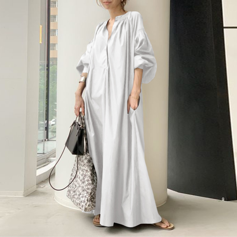 Womens Summer Puff Sleeve Leopard Printed Sundress Evening Party Long Maxi Dress - Picture 14 of 20