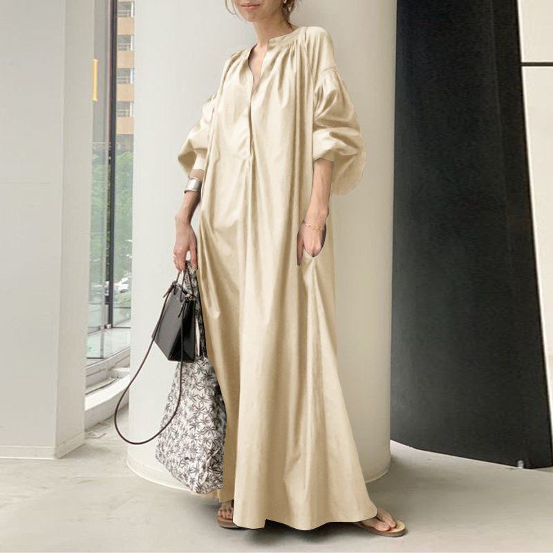 Womens Summer Puff Sleeve Leopard Printed Sundress Evening Party Long Maxi Dress - Picture 15 of 20
