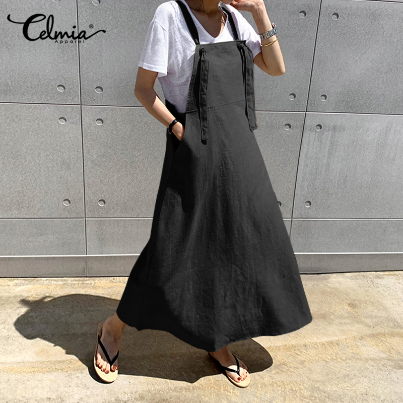 loose dungaree dress