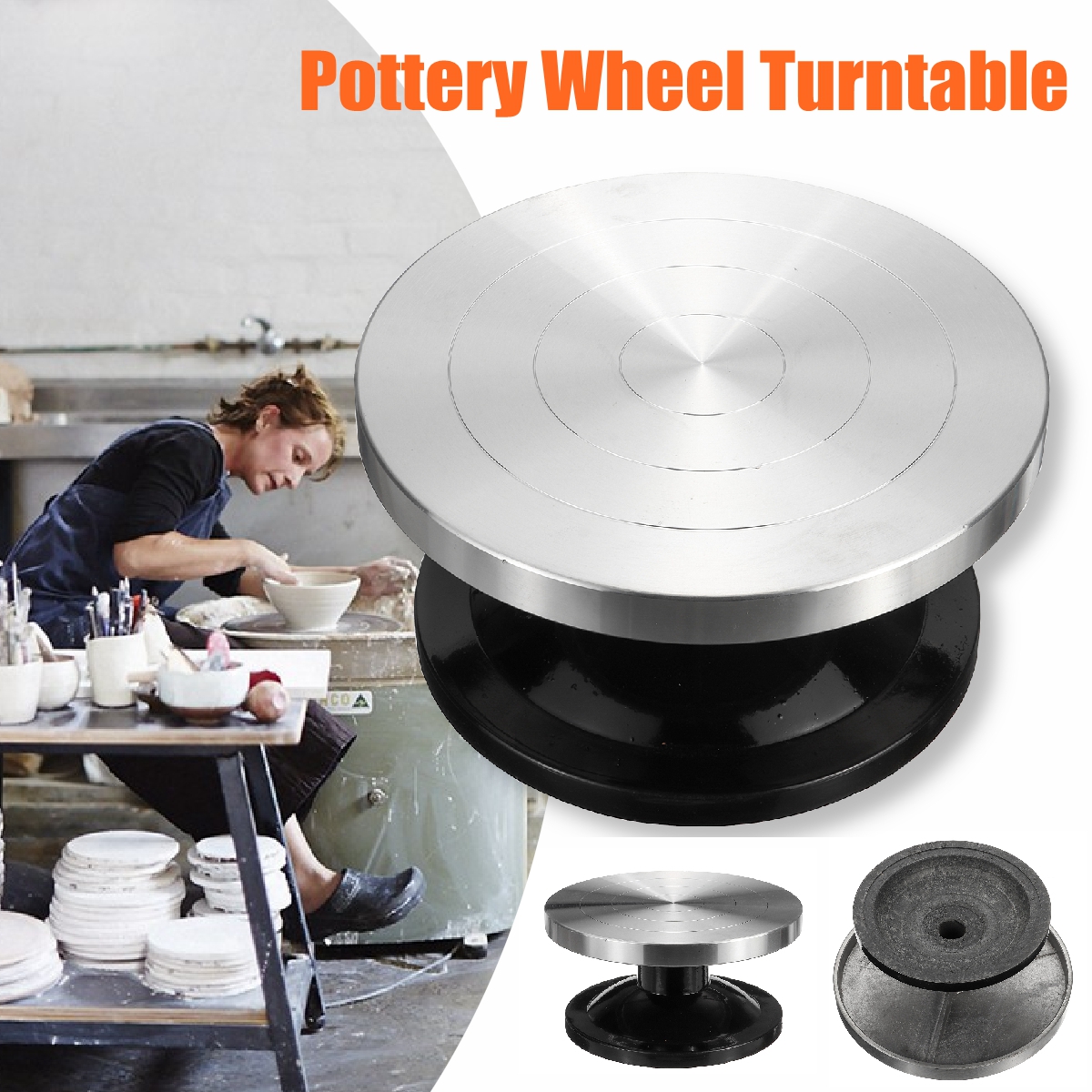 METAL POTTERY BANDING WHEEL POTTERS TURNTABLE FOR CLAY MODELLING 250mm